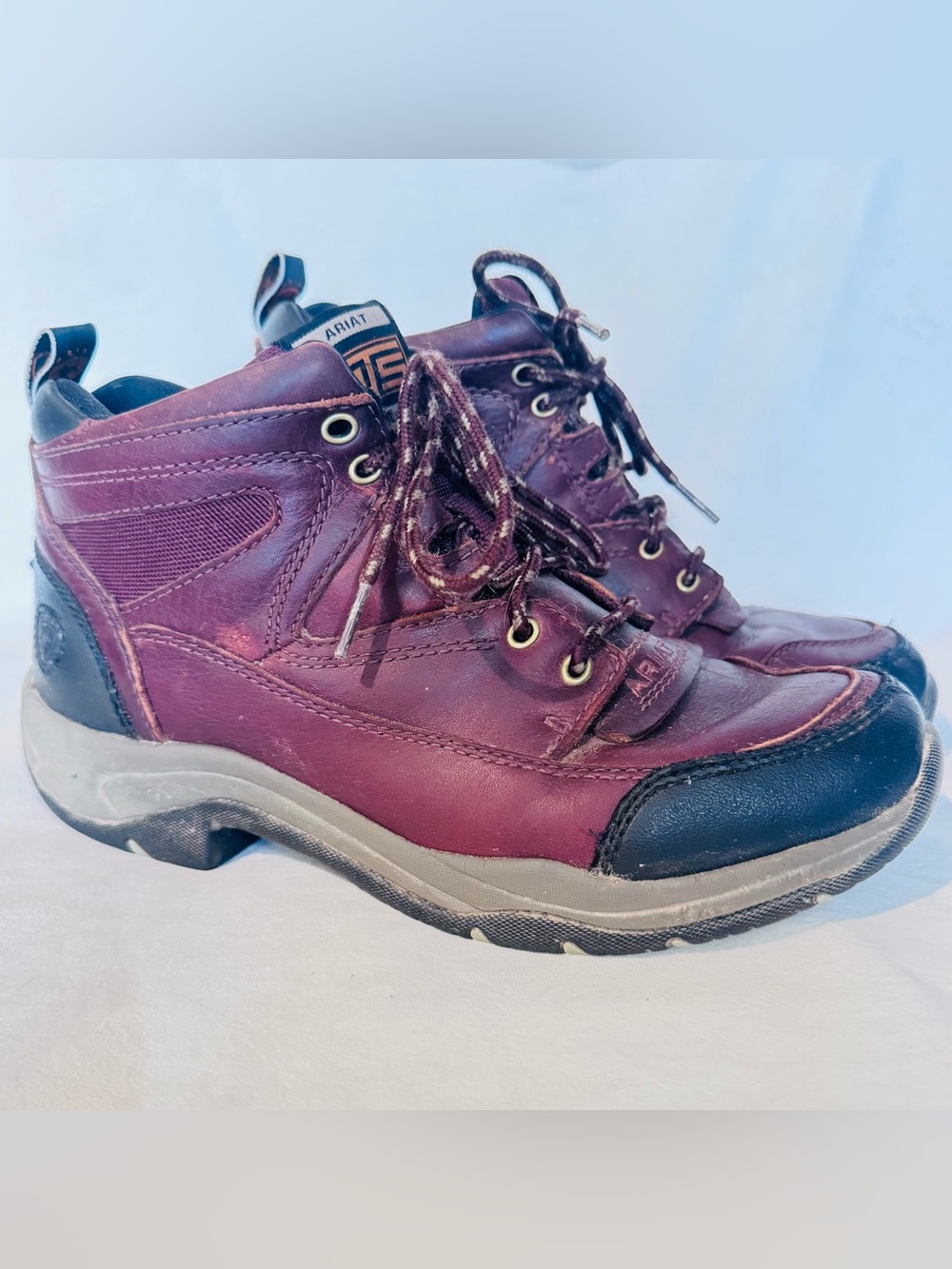Ariat ATS Terrain Hiking Boots Cordovan Brown Leather Women's Sz US 10 10004138